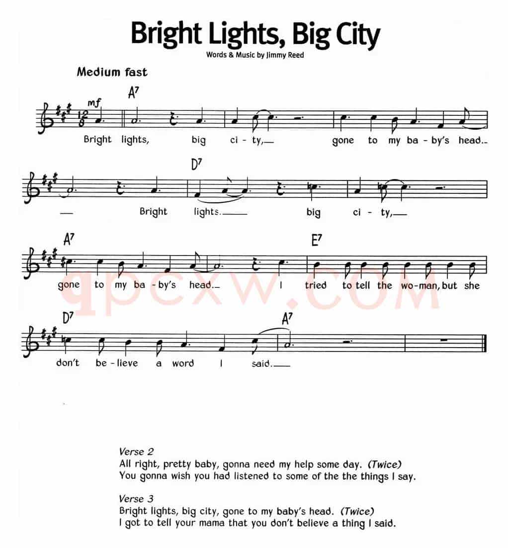 蓝调音乐：Bright Lights，Big City