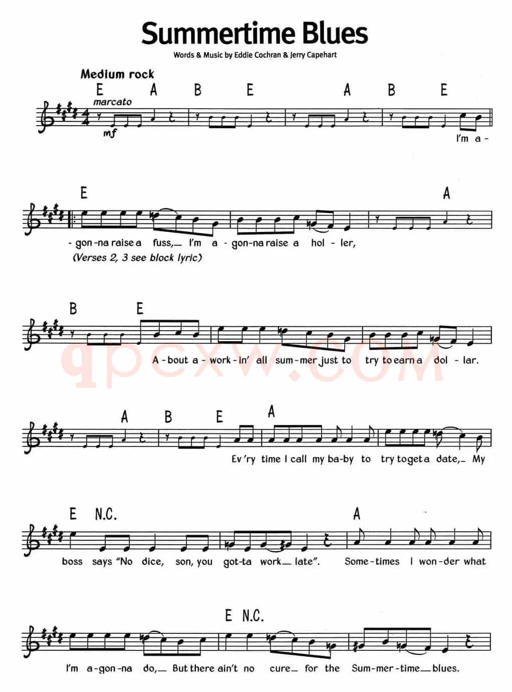 蓝调音乐：Summertime Blues