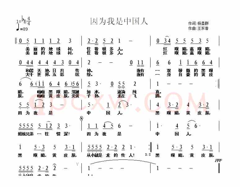 因为我是中国人