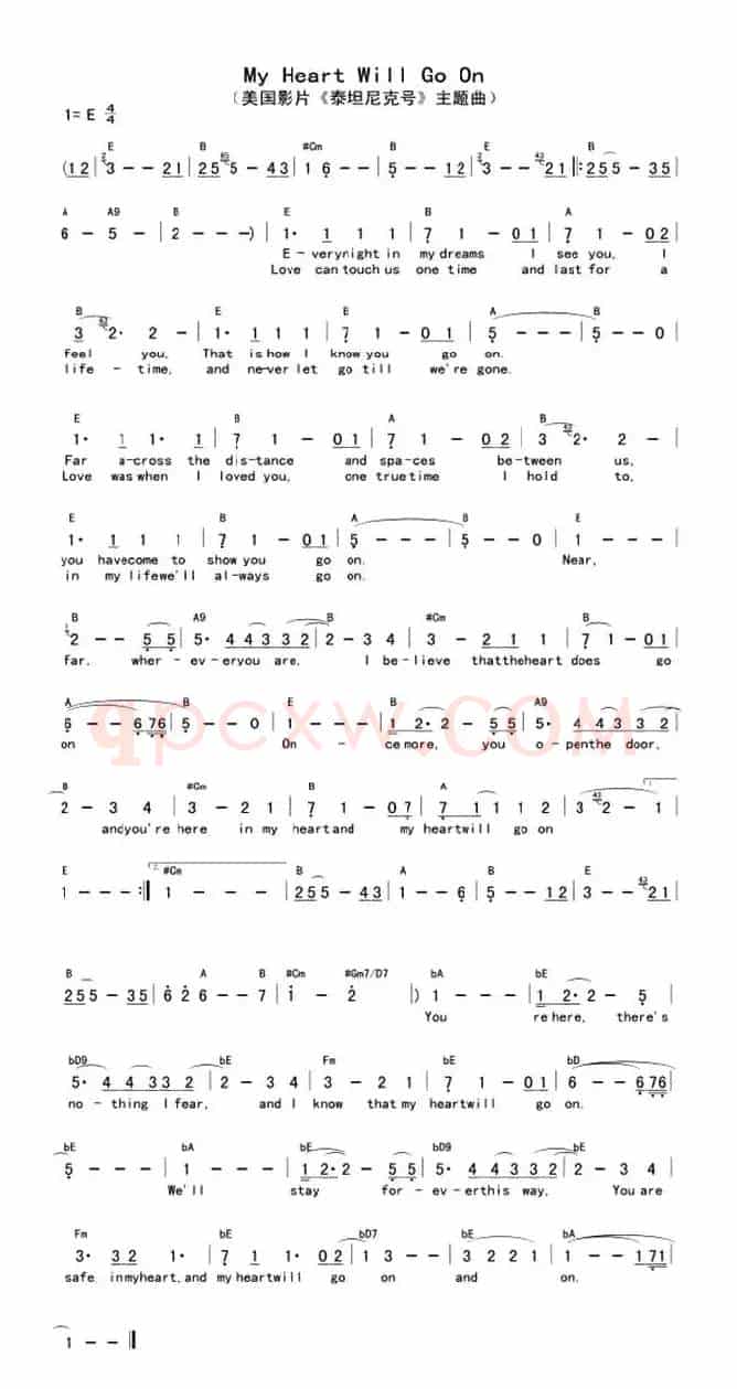 My Heart Will Go No（电影《泰坦尼克号》主题曲）