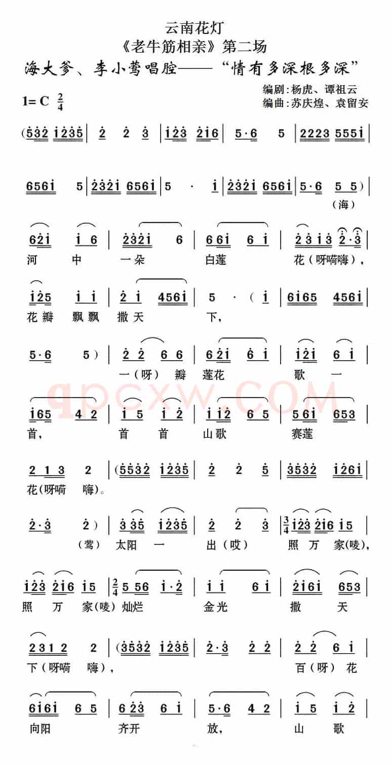 [云南花灯]《老牛筋相亲》第二场：海大爹、李小莺唱腔——“情有多深根多深”
