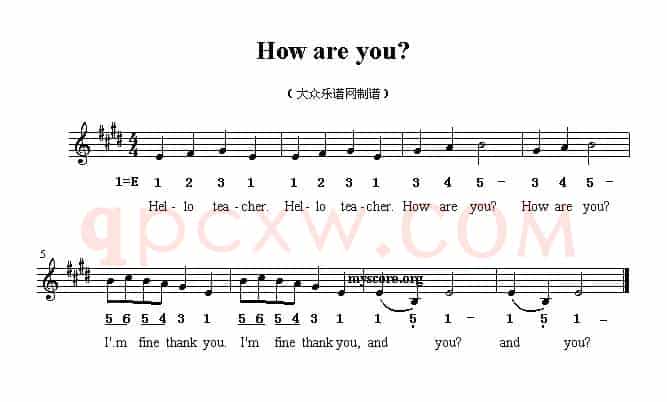 how are you? （英文儿歌）