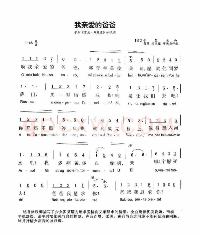  [意]我亲爱的爸爸（O mio babbino caro）