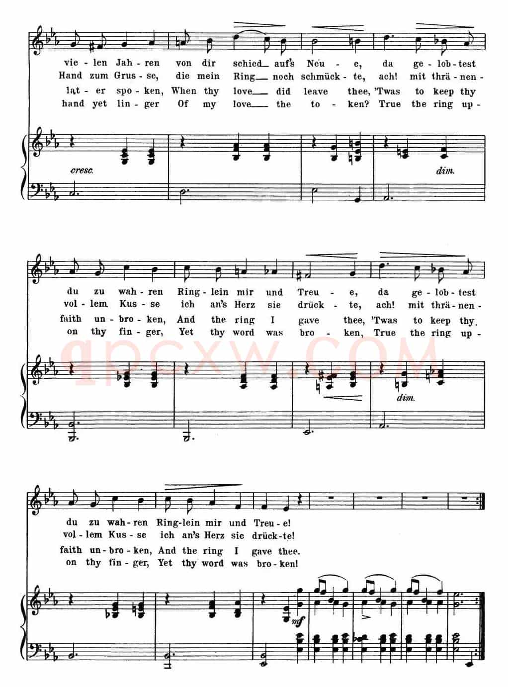 Chopin-17 Polish Songs Op.74,No.14(Das Ringlein. The little Ring.)(钢琴伴奏谱)