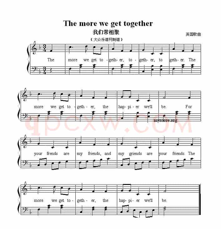 The more we get together（我们常相聚）（英文儿歌弹唱）