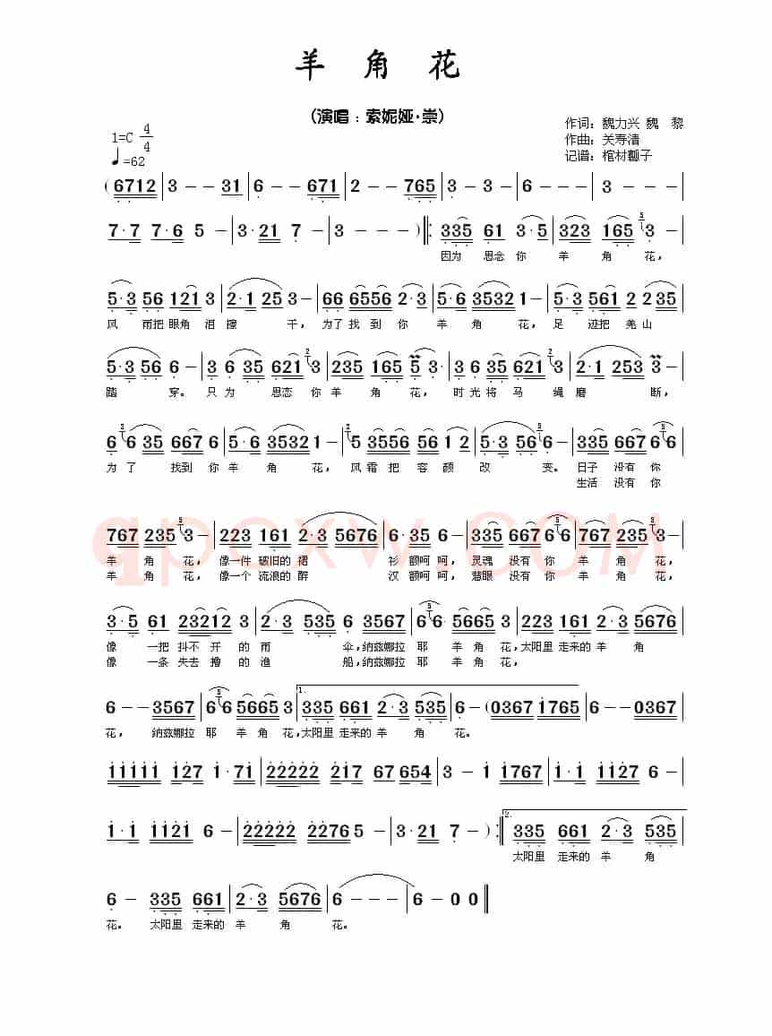 羊角花（魏力兴、魏黎词 关寿清曲）