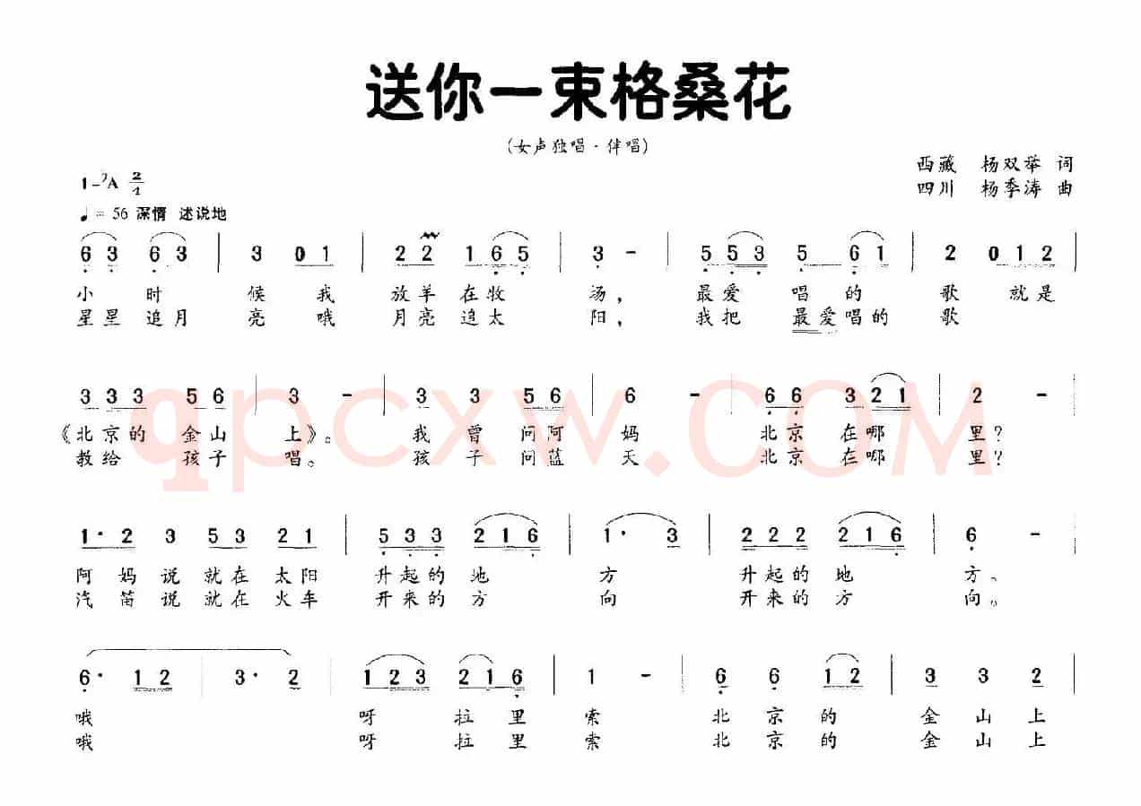 送你一束格桑花（独唱+伴唱）