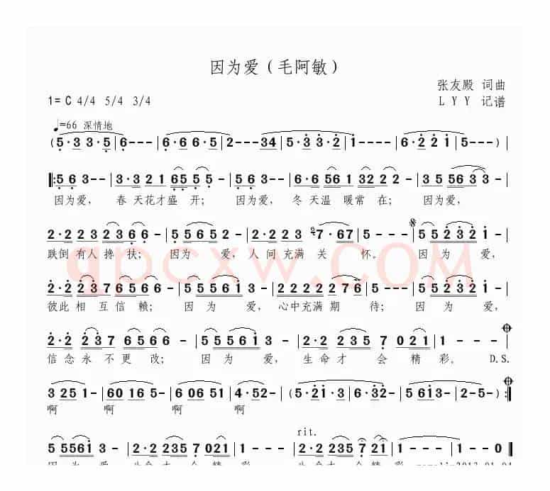 因为爱（张友殿词曲）