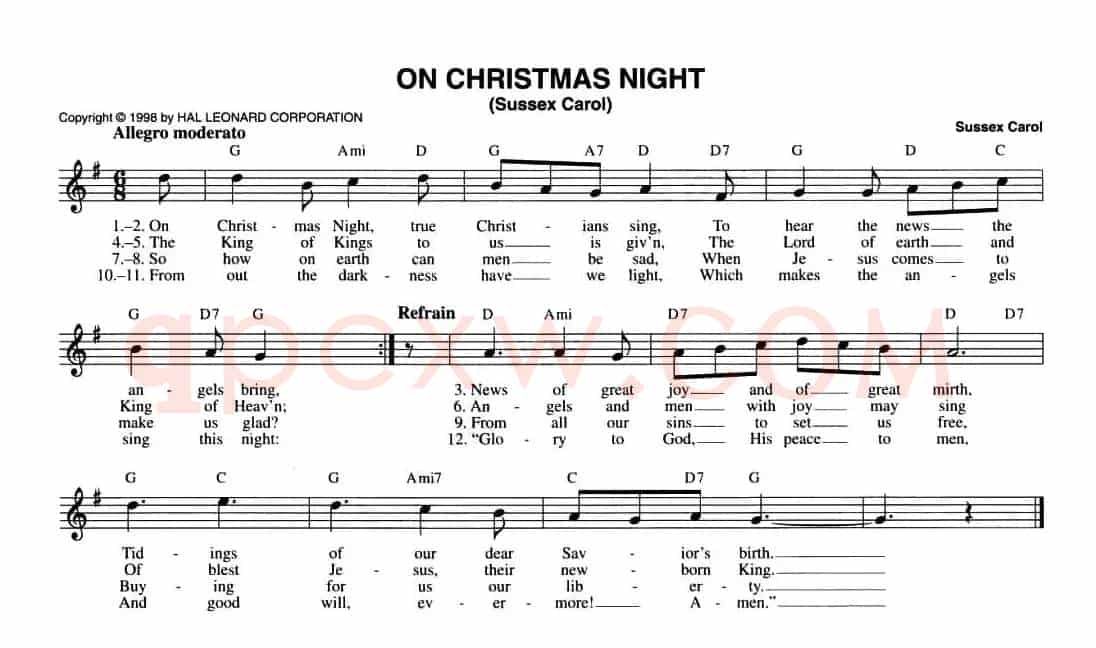 ON CHRISTMAS NIGTH（SUSSEX CAROL）