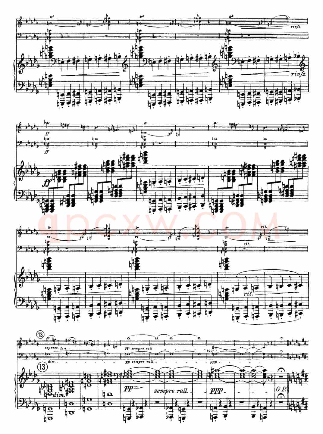 Franck《Piano Trio Op.1 No.1,F-sharp minor》(Ⅲ、小提琴+大提琴+钢琴伴奏)