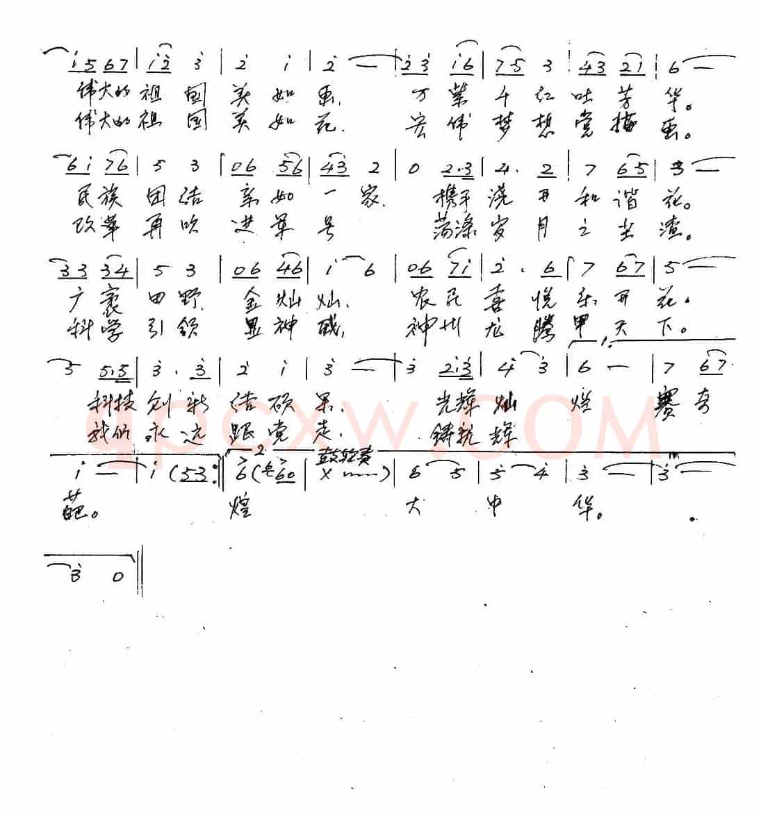 祖国颂(梁敬岩词 李红俊曲)