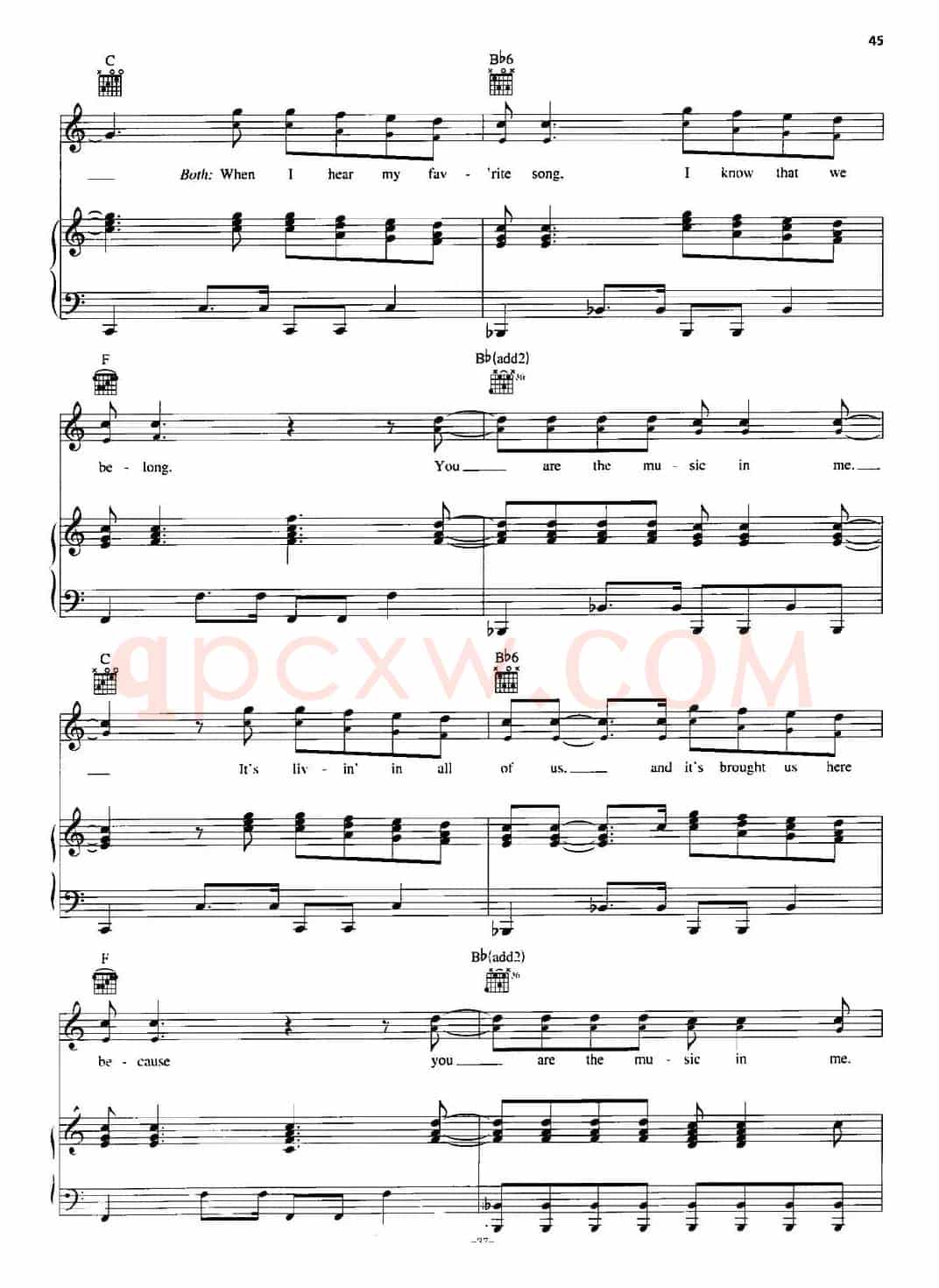 [美]You Are the Music in Me (Sharpay Version)（正谱）