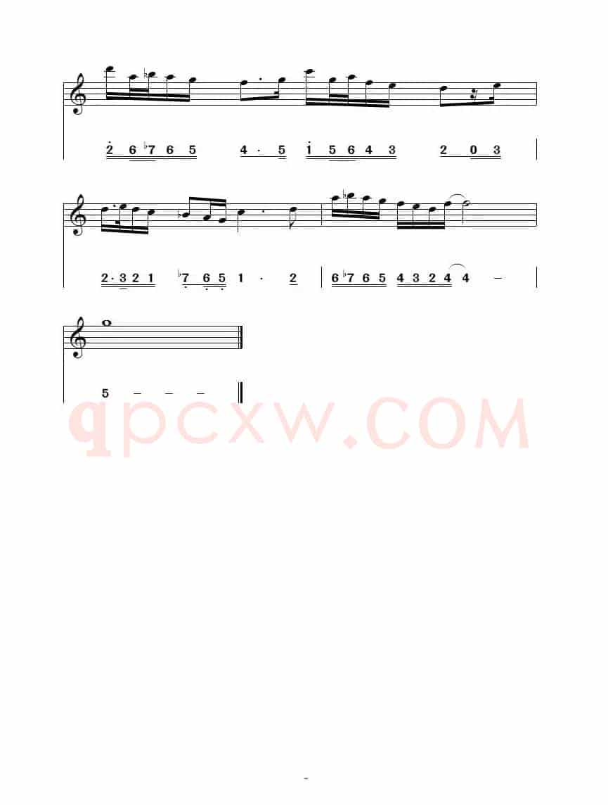 渭水秋歌 李晓舟版（简谱+五线谱）