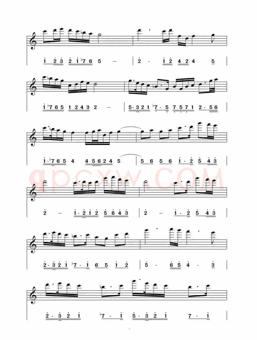 渭水秋歌 李晓舟版（简谱+五线谱）