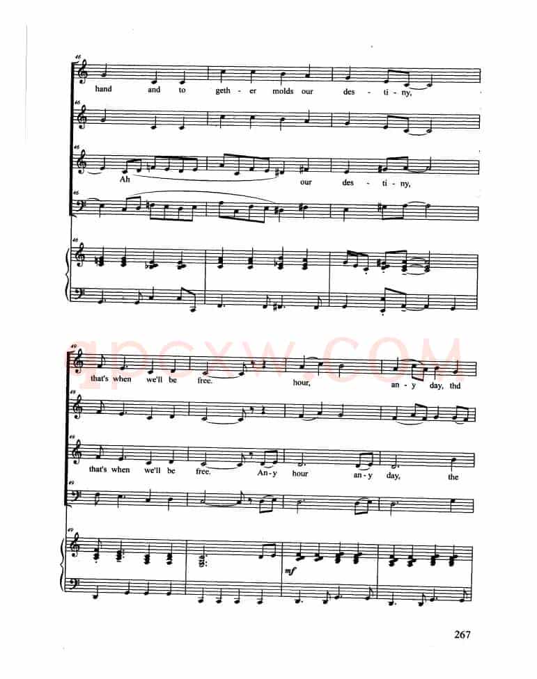 Hymn To Freedom（合唱 正谱）