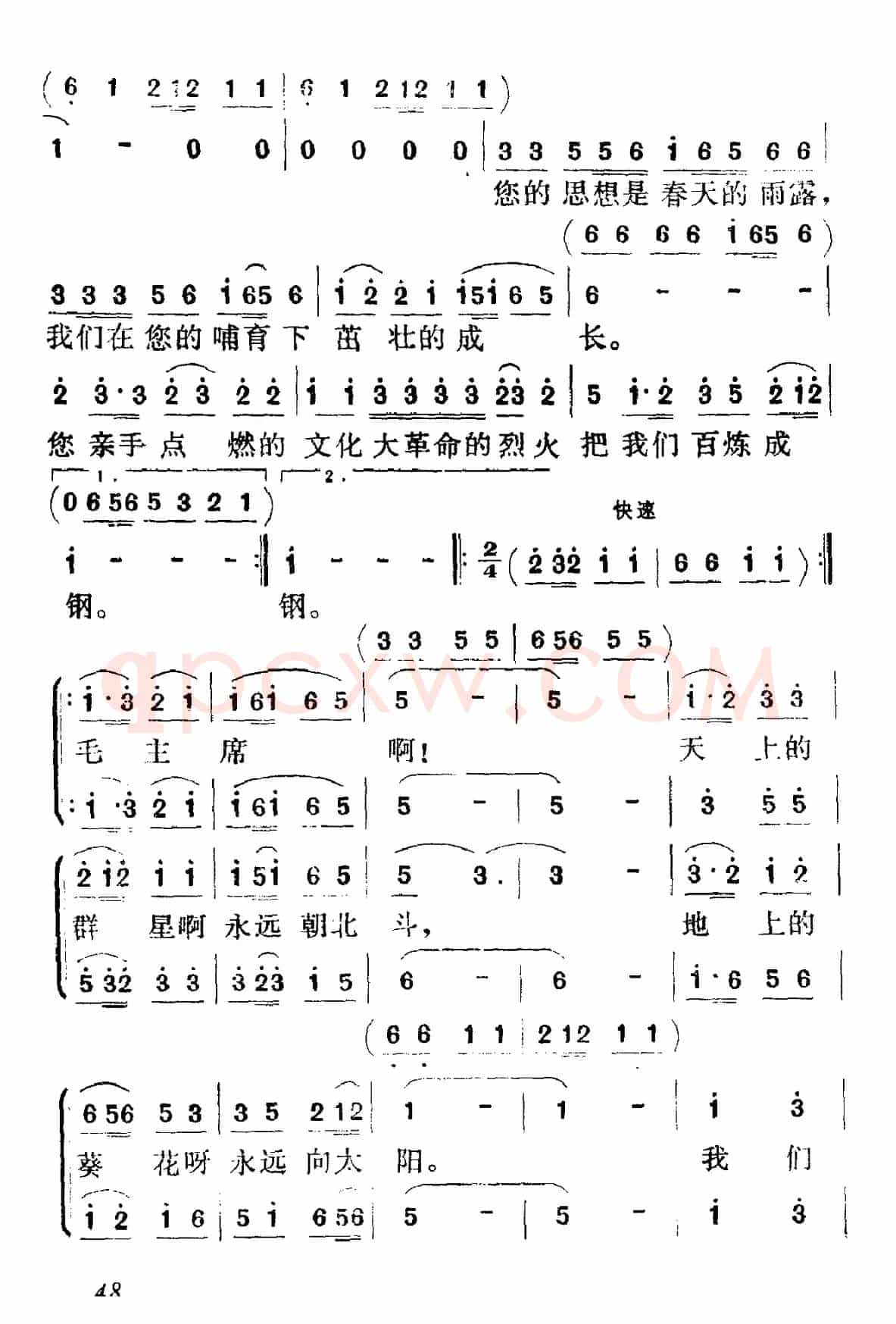 毛主席啊！我们永远忠于您