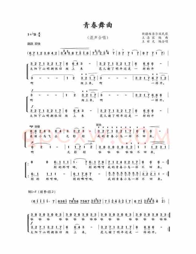 青春舞曲二声部合唱（韩大伟整理合唱）
