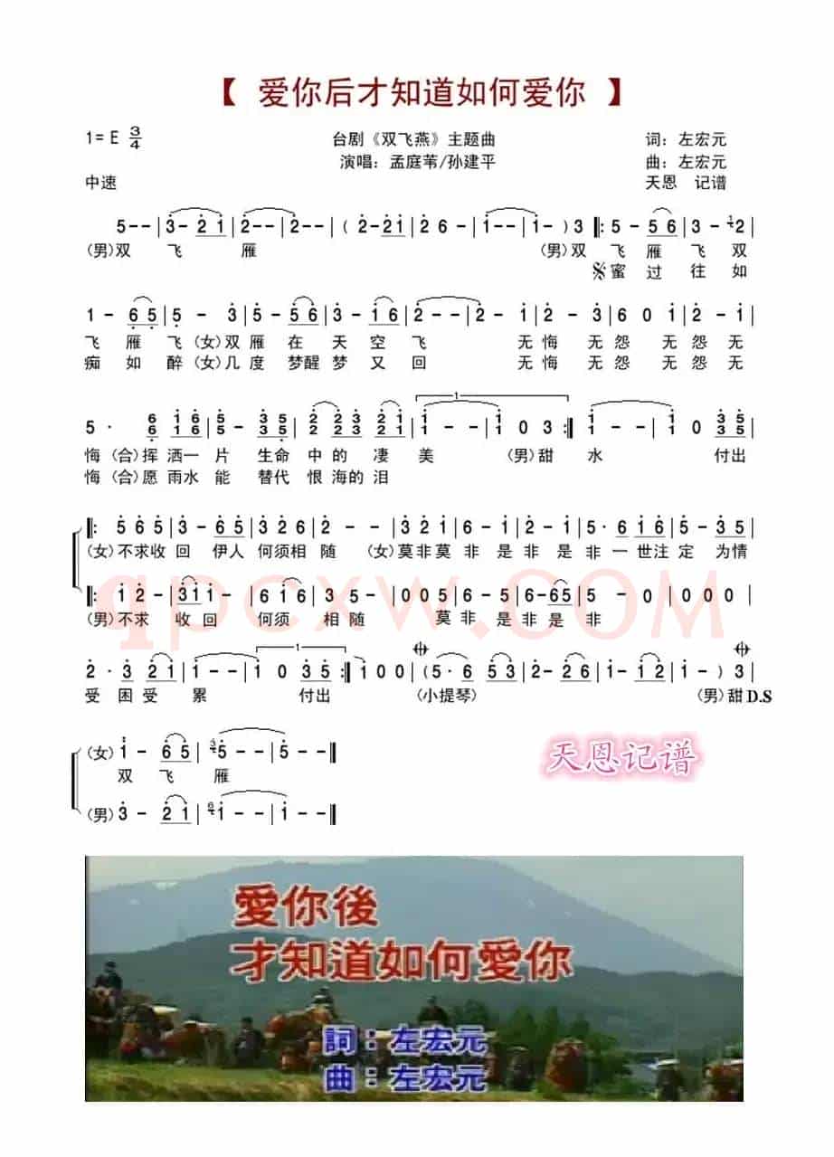 爱你后才知道如何爱你(孟庭苇/孙建平)
