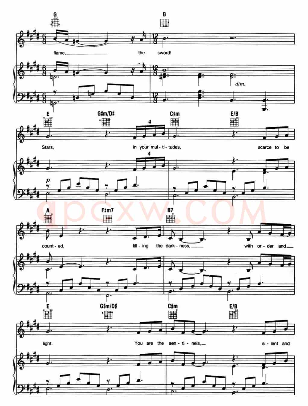 Stars （音乐剧《悲惨世界》（Les Miserables）选曲、正谱 ）