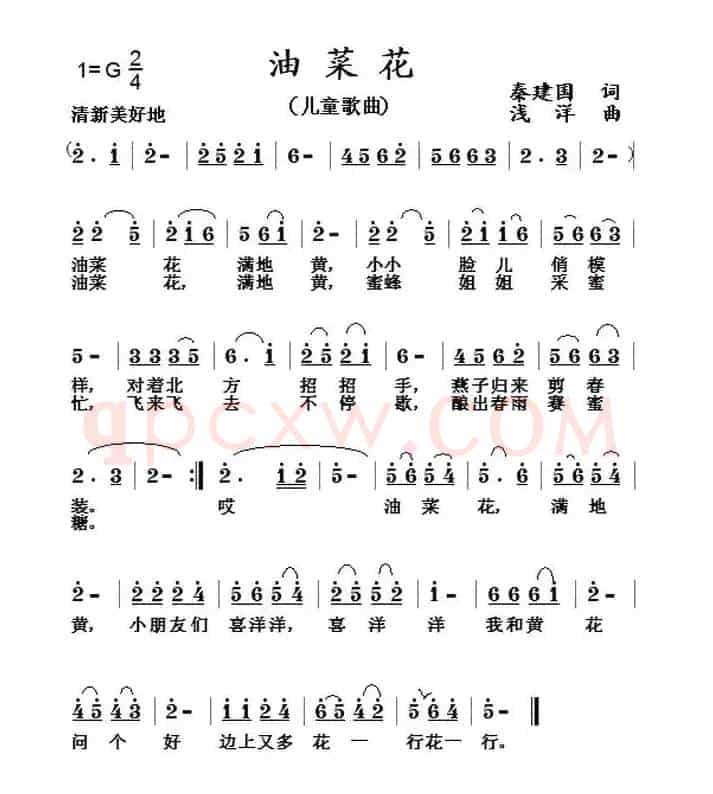 油菜花（秦建国词 浅洋曲）