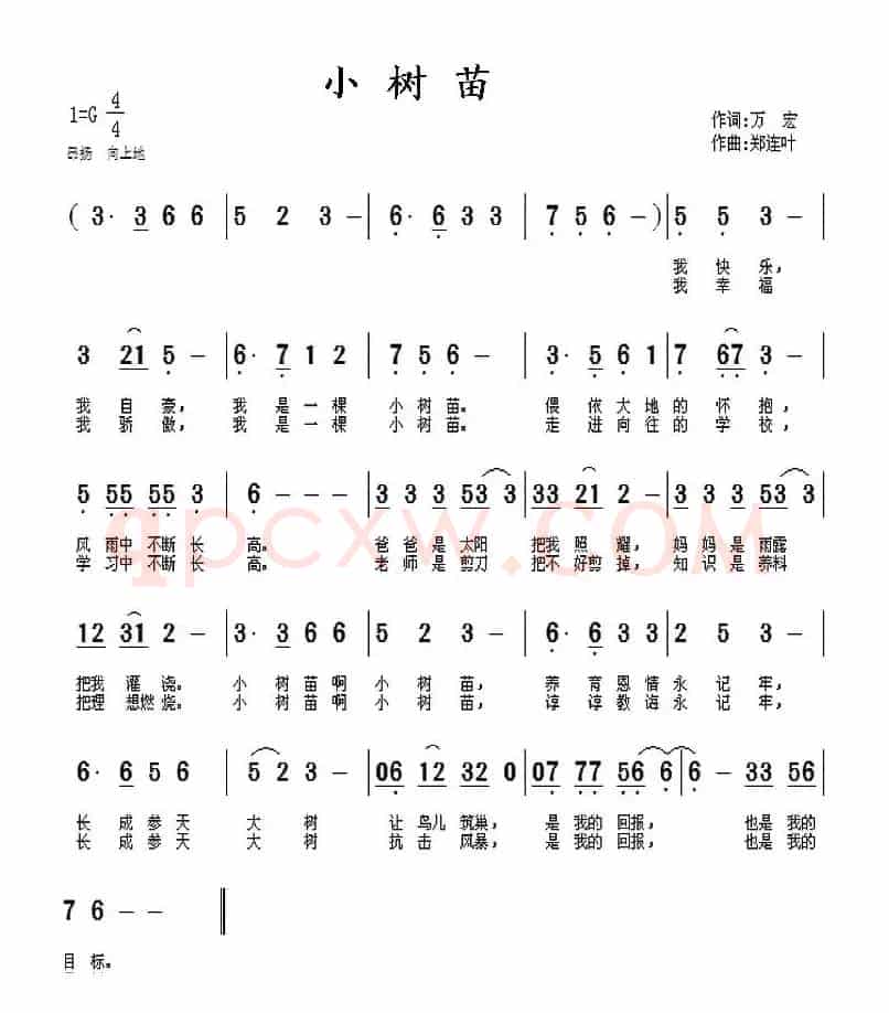 小树苗（万宏词 郑连叶曲）