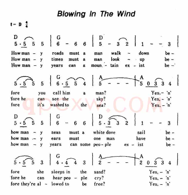 [美]Blowing In The Wind（答案在风中）
