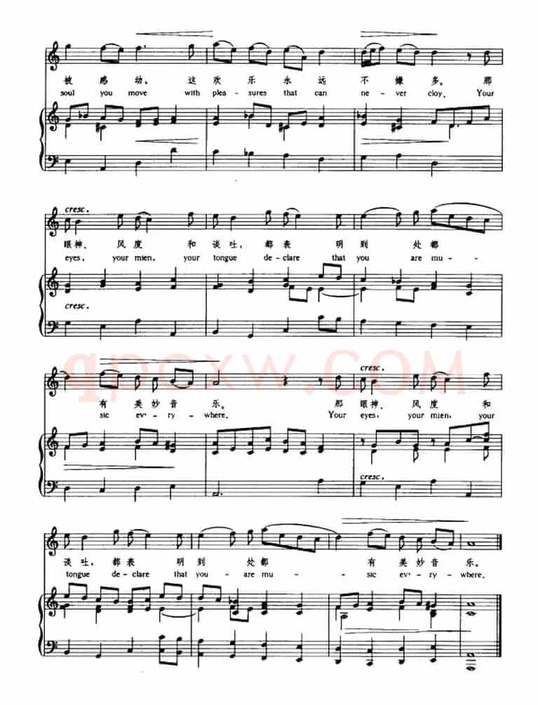 [英] 如果音乐是爱的营养（If music be the food of love）（中外文对照、正谱）