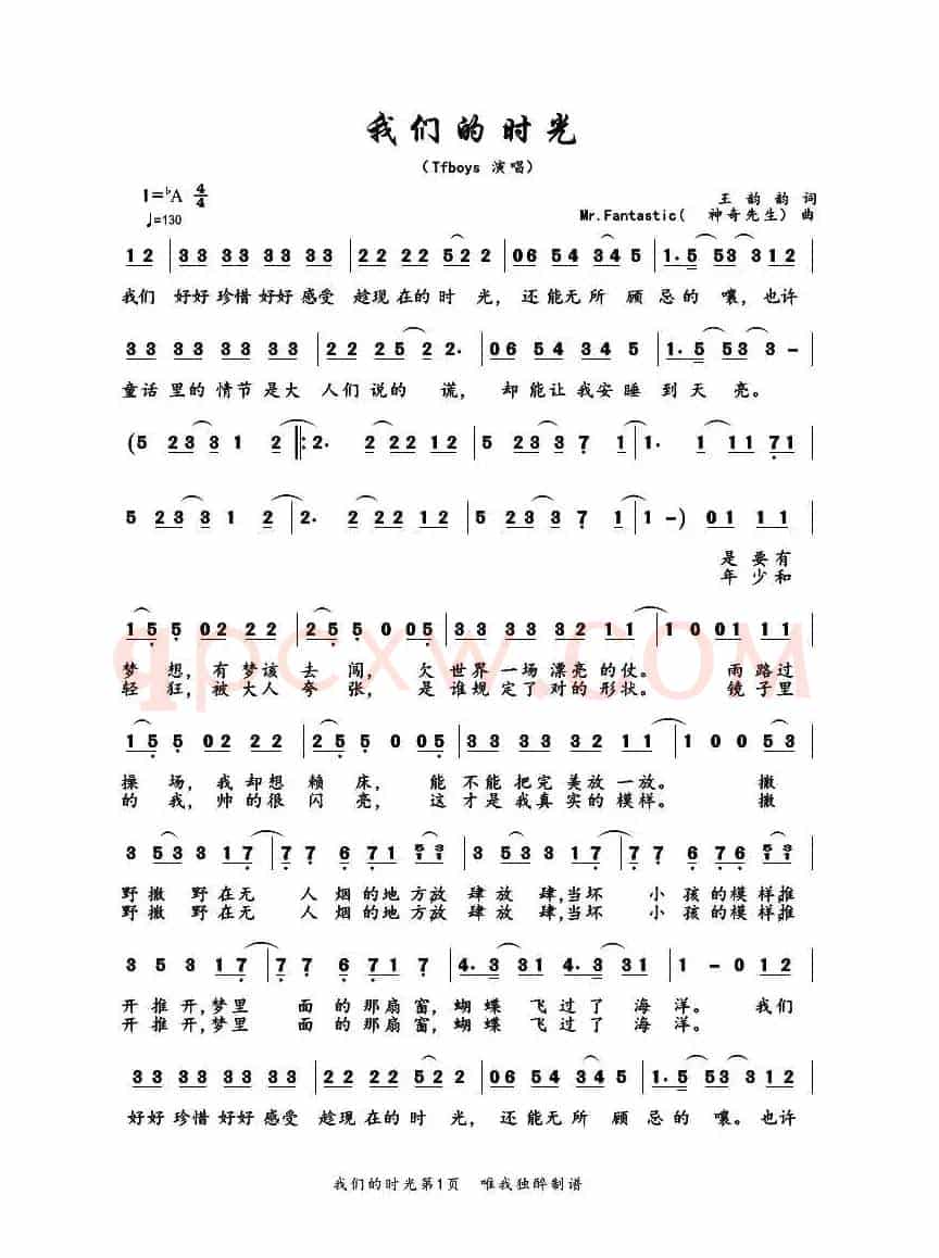 我们的时光（神奇先生词曲）
