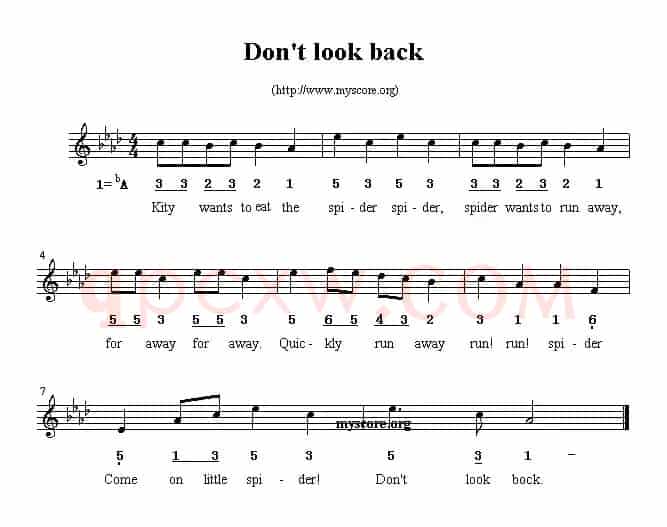 Don't look back（英文儿歌）