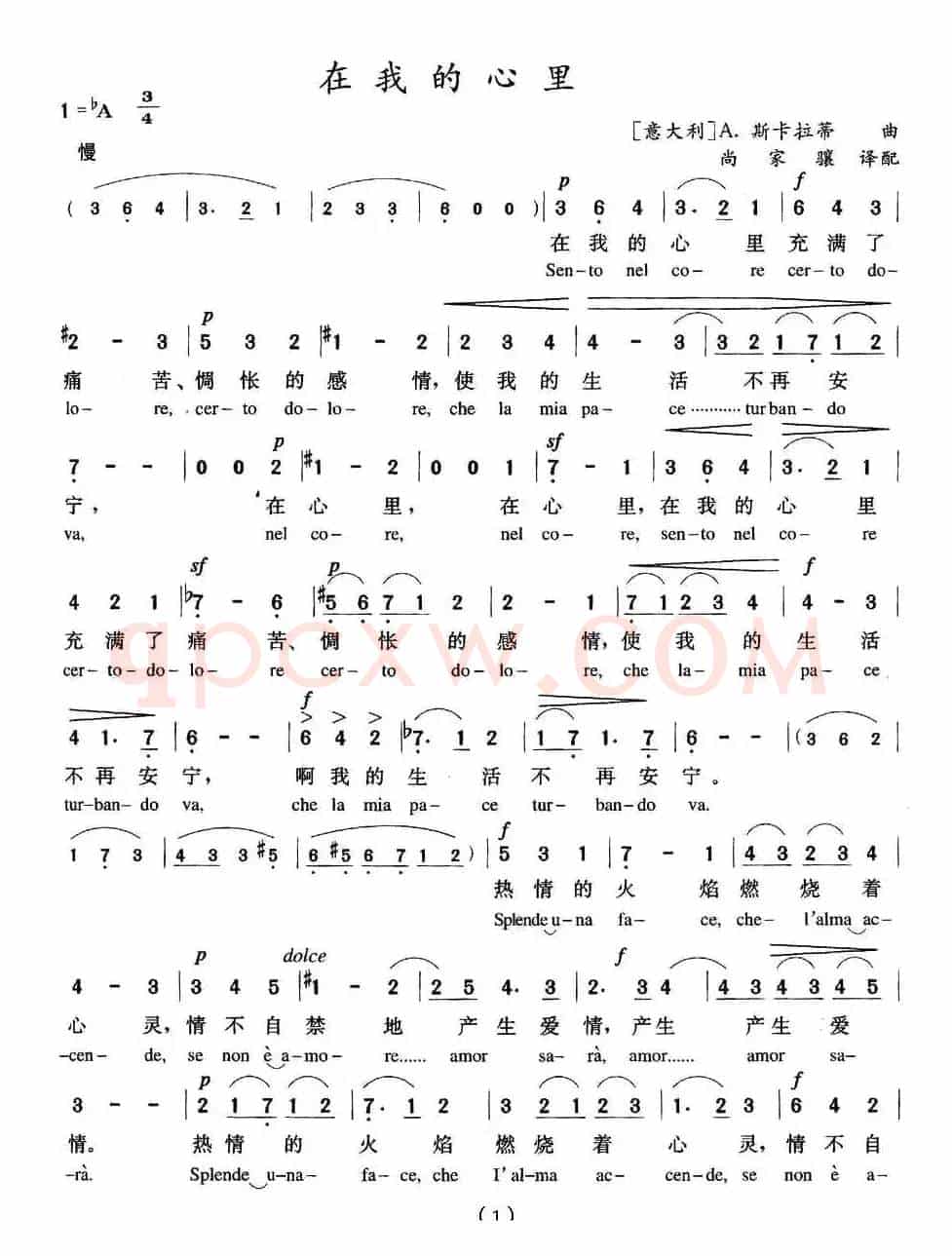 在我的心里（意）