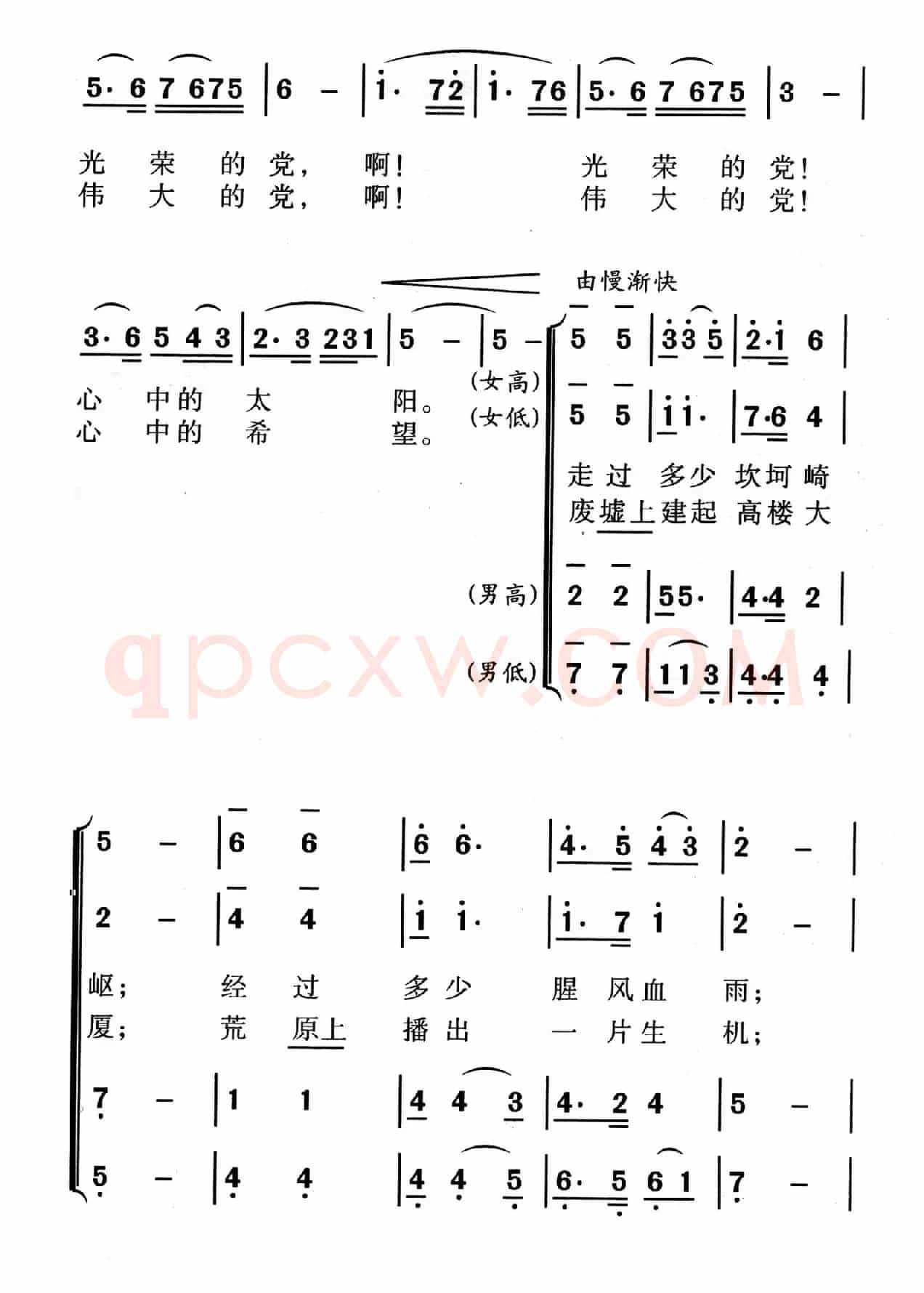 在你心里 在我心里（为纪念建党70周年而作）