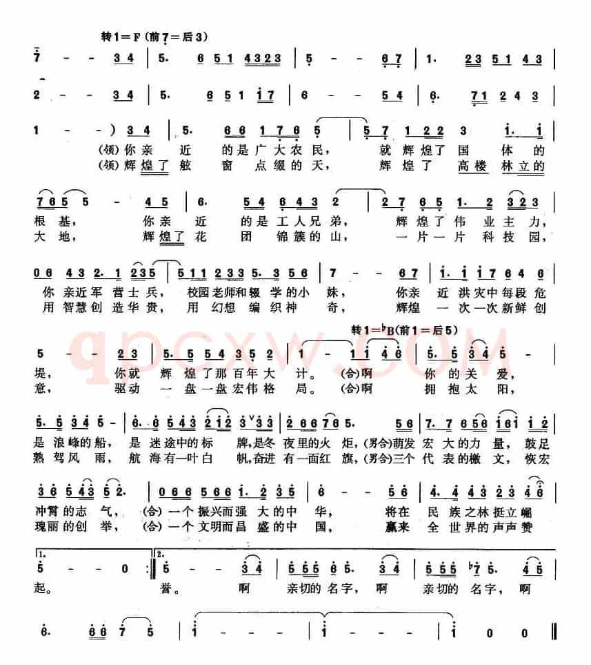 一个亲切的名字(交响声乐套曲《三个名字》之三)