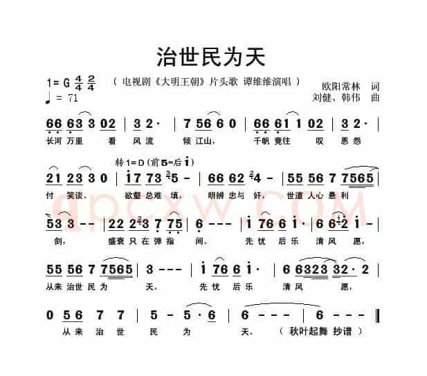 治世民为天（电视剧《大明王朝》片头曲）
