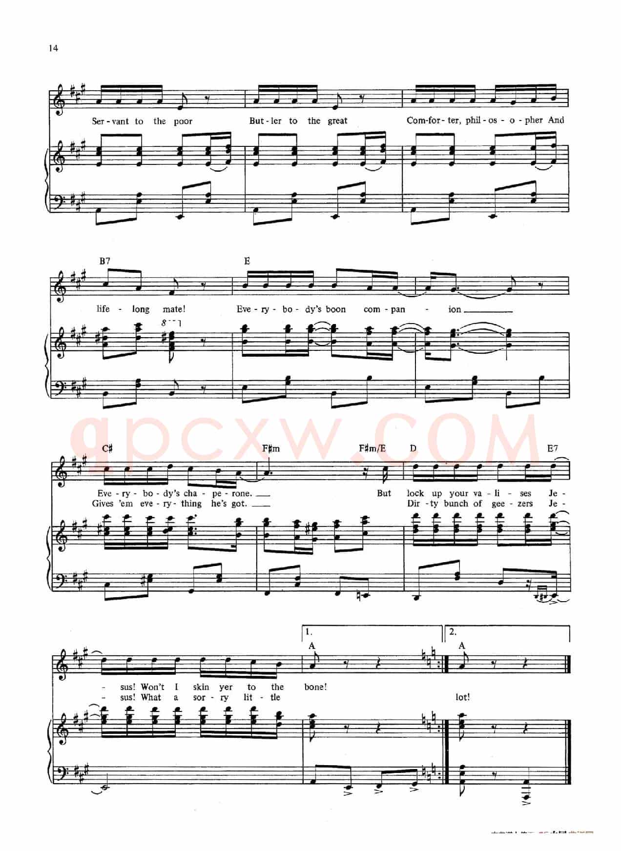 Master of the House (音乐剧《悲惨世界》(Les Miserables)选曲、正谱 )
