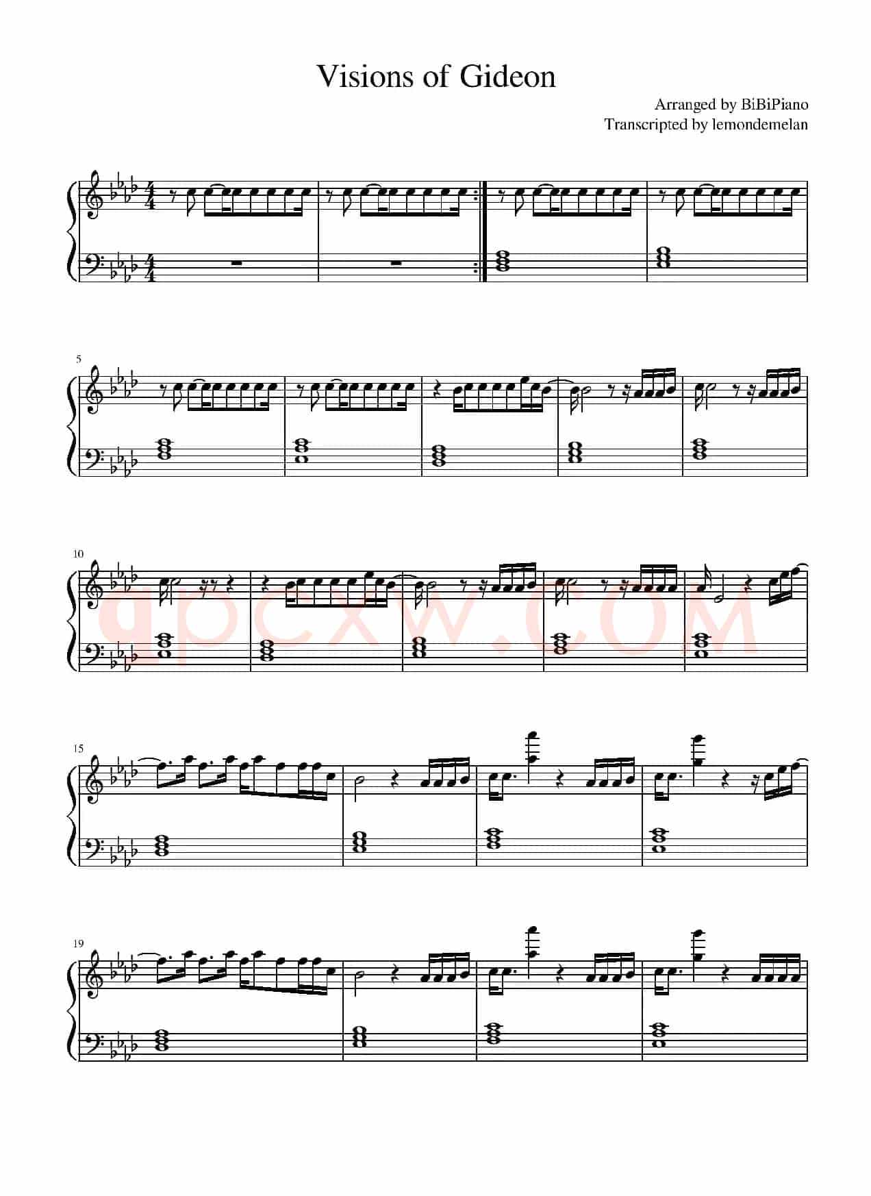 Visions of Gideon(《Call me by your name》【请以你的名字呼唤我】插曲)(BiBiPiano钢琴版)