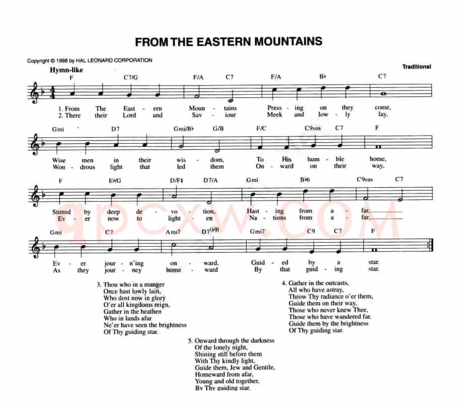 FROM THE EASTERN MOUNTAINS