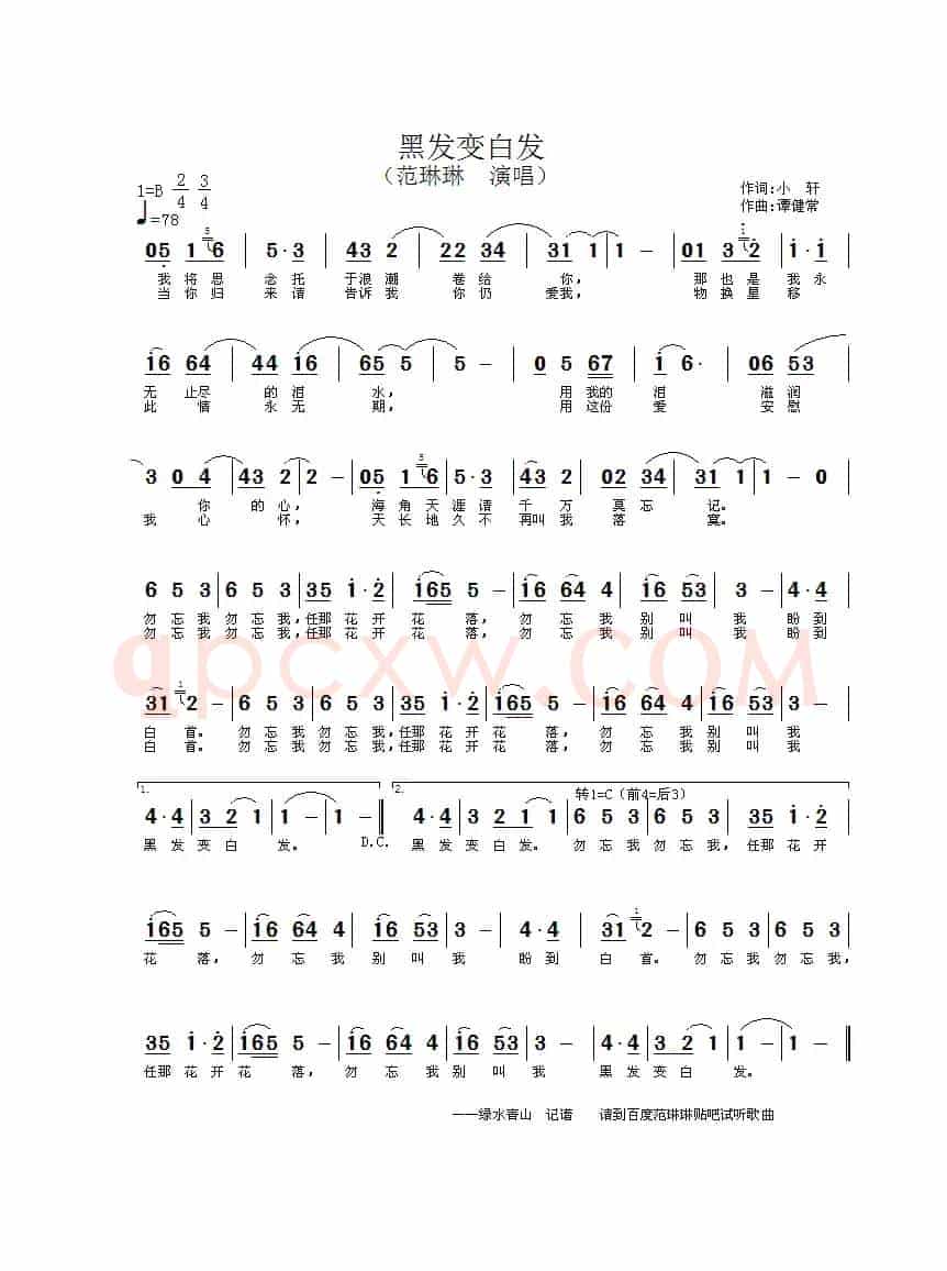 黑发变白发