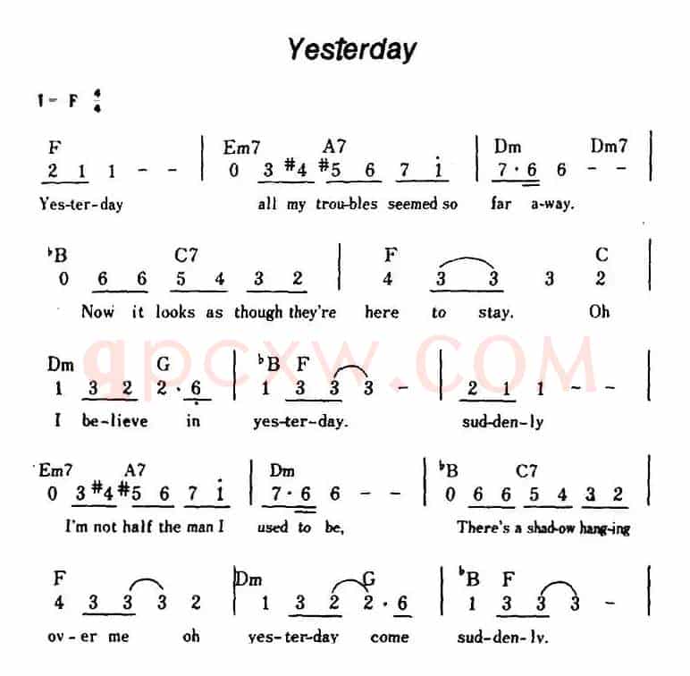 [美]Yesterday（昨天、带和弦）