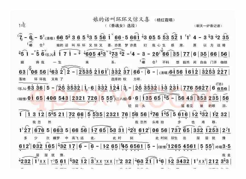 娘的话叫环环又惊又喜（《香魂女》选段）