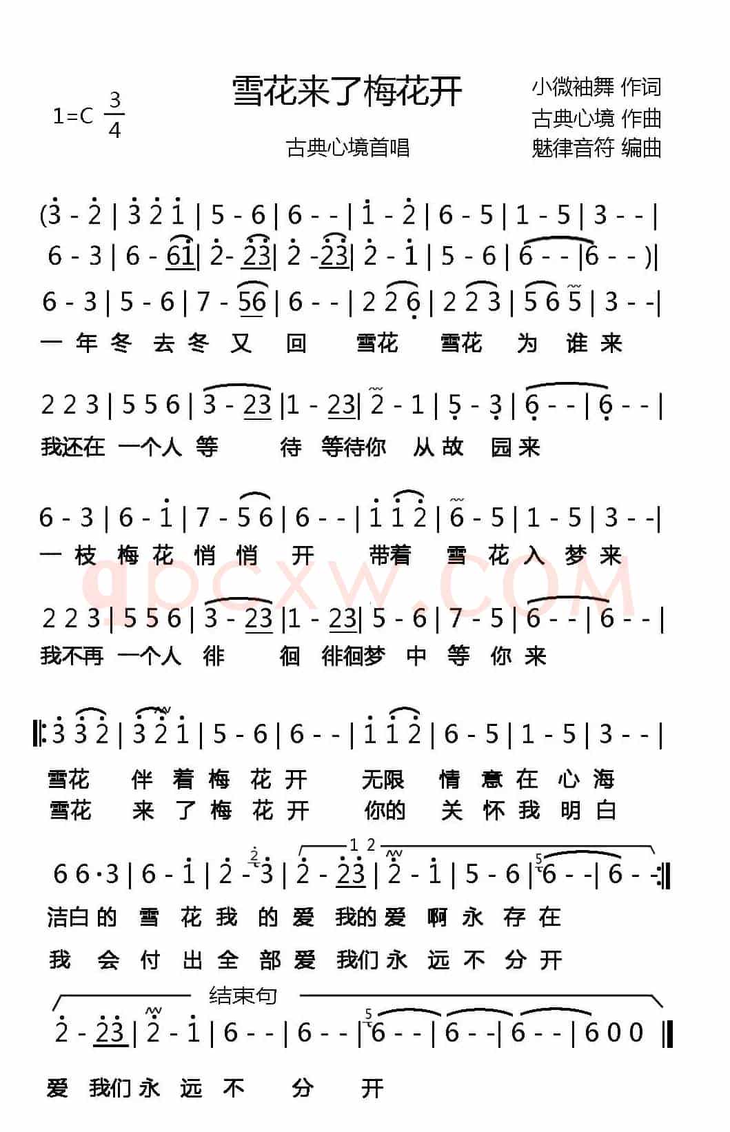 雪花来了梅花开