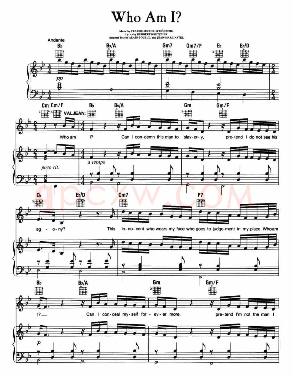 Who Am I?(音乐剧《悲惨世界》(Les Miserables)选曲、正谱 )
