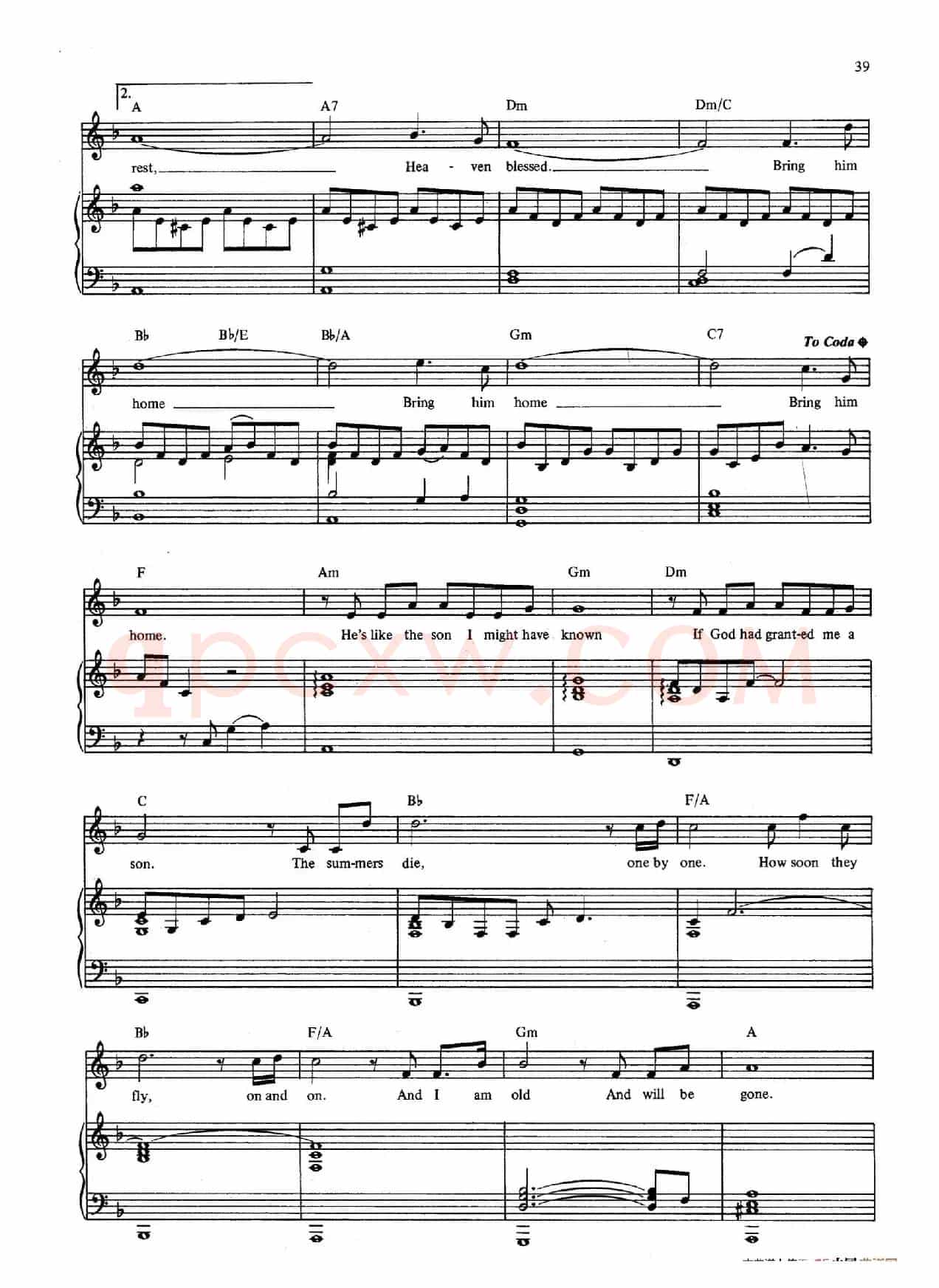Bring Him Home (音乐剧《悲惨世界》(Les Miserables)选曲、正谱 )