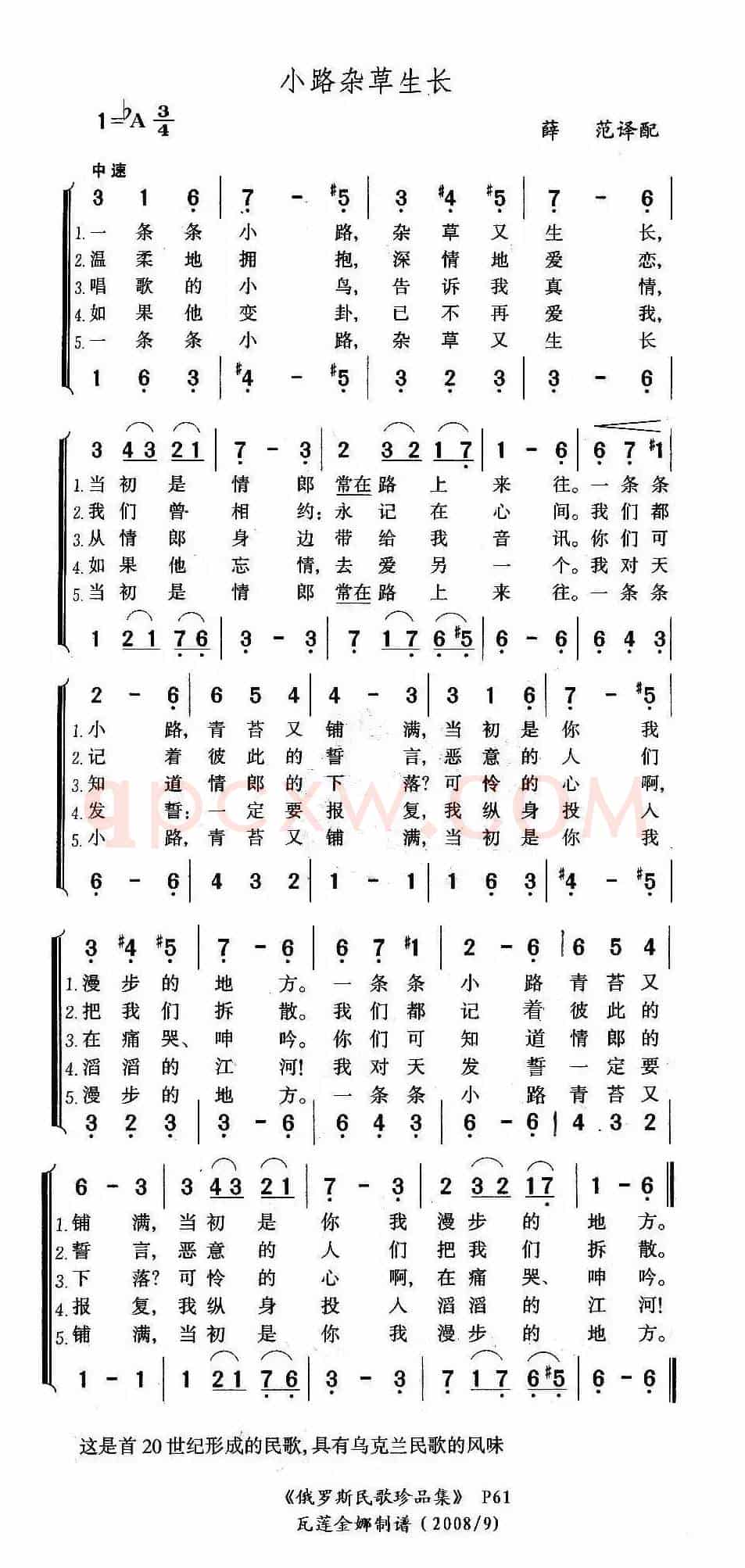 小路杂草生长（俄）