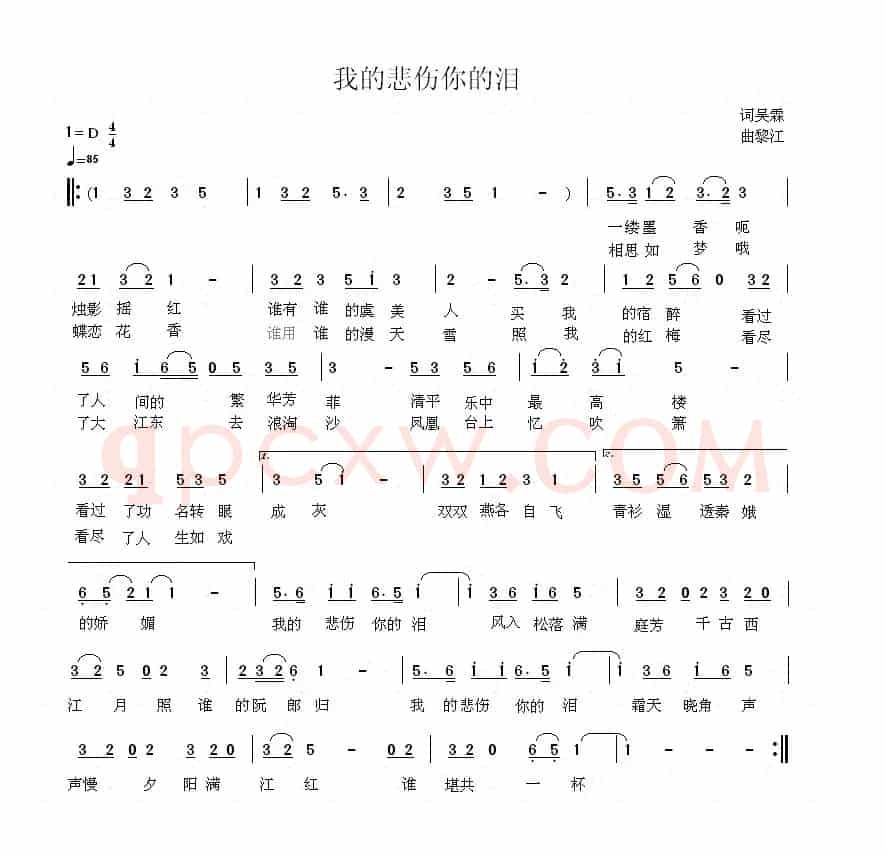 我的悲伤你的泪