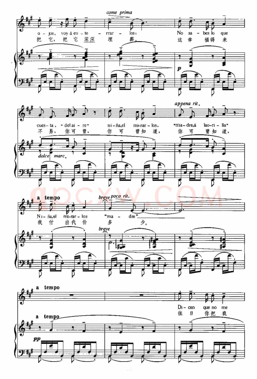 [西班牙]歌曲（中外文对照、正谱）