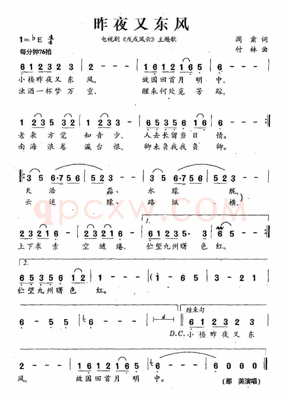 昨夜又东风（电视剧《戊戌风云》主题歌）