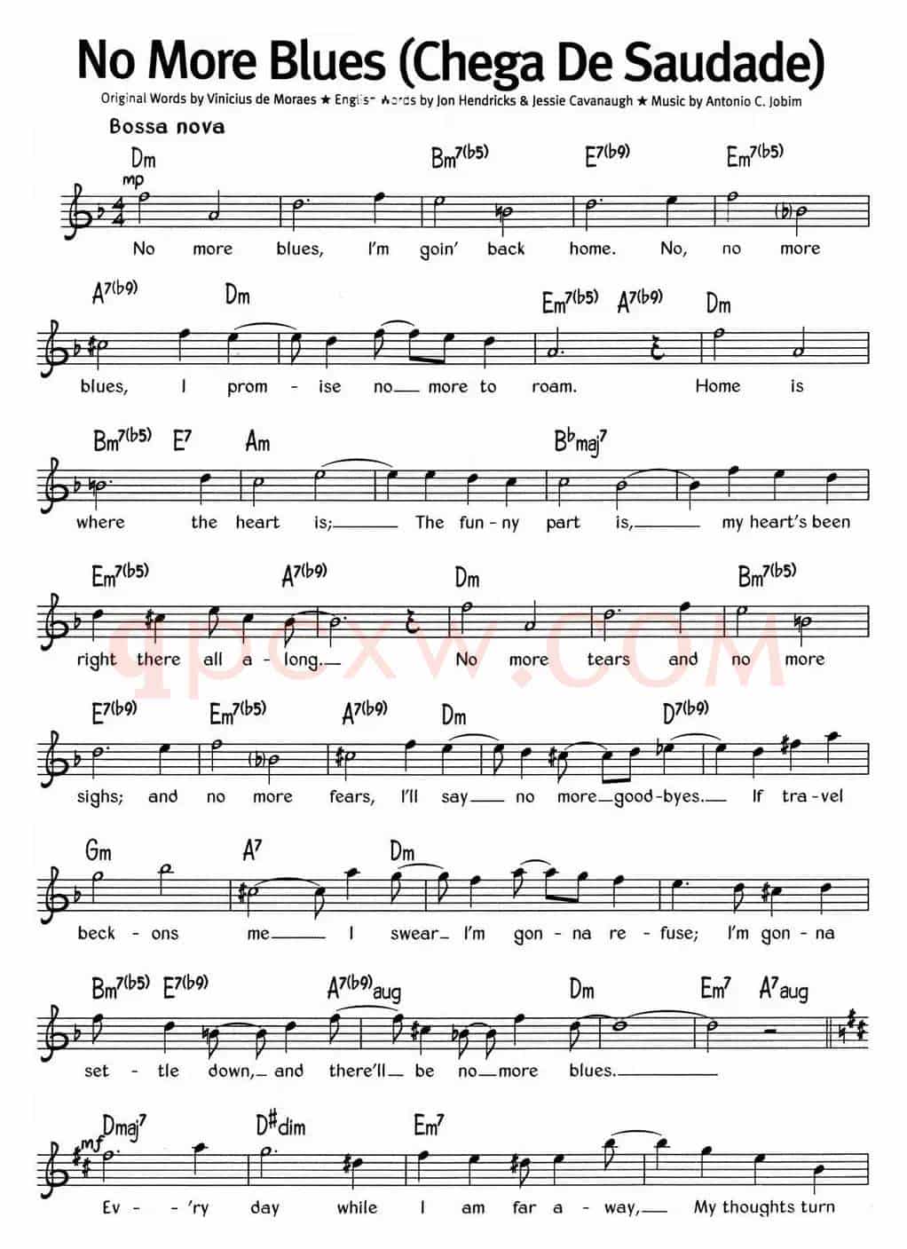 蓝调音乐：No More Blues（Chega De Saudade）