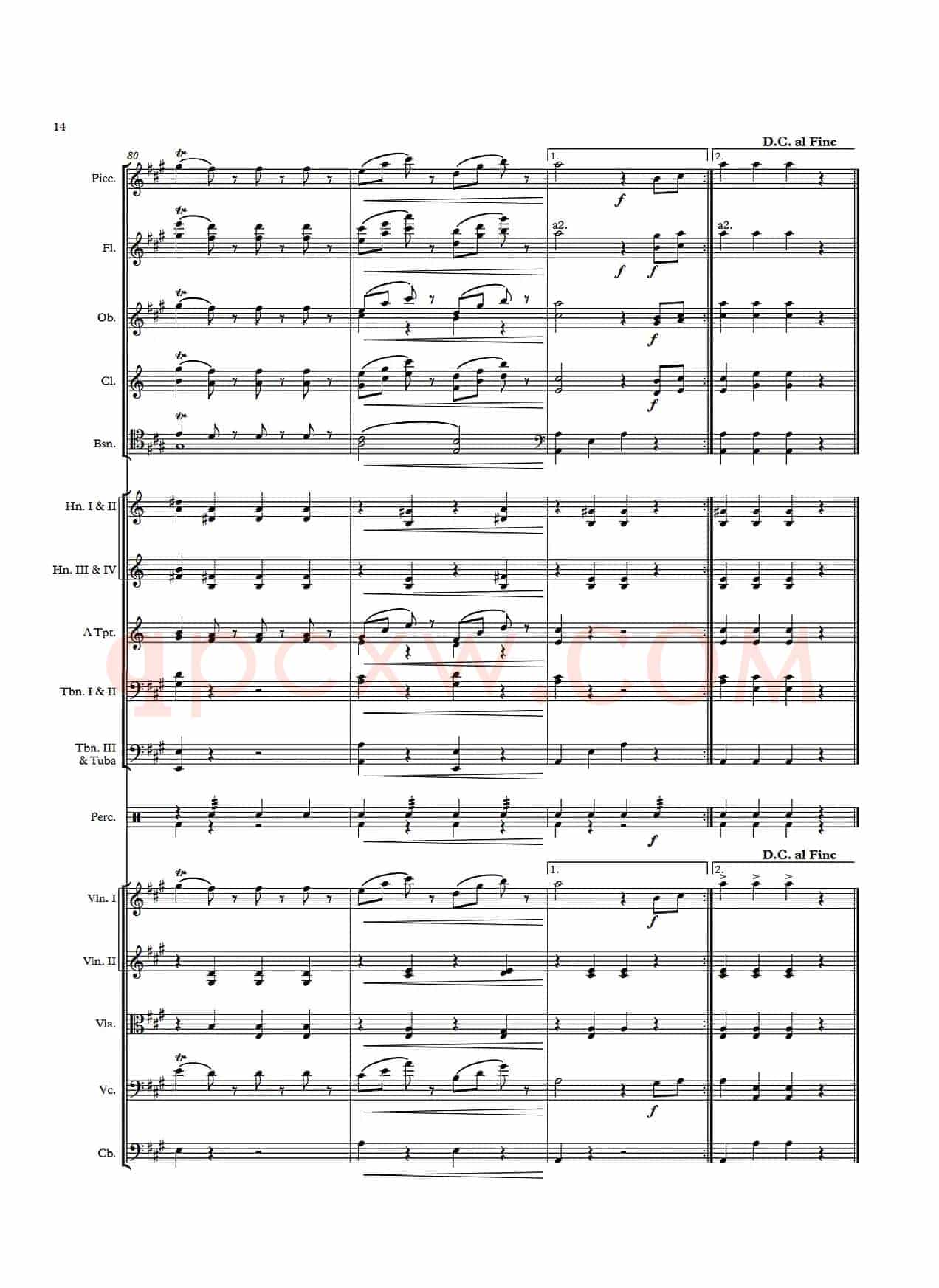 《拉德斯基进行曲》总谱（配器：Leopold Weninger）