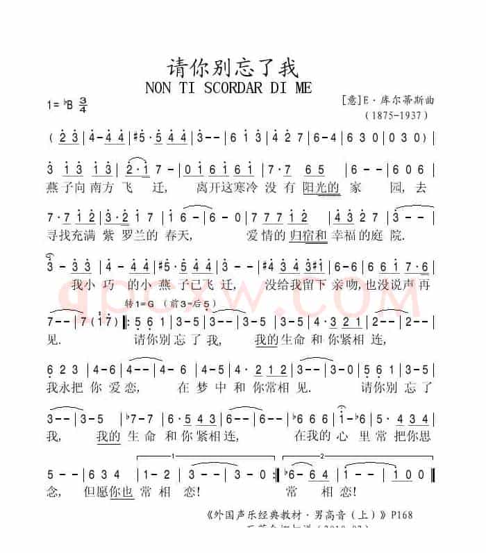请你别忘了我（意）