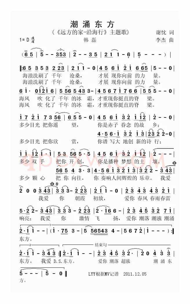 潮涌东方（《远方的家-沿海行》主题歌）